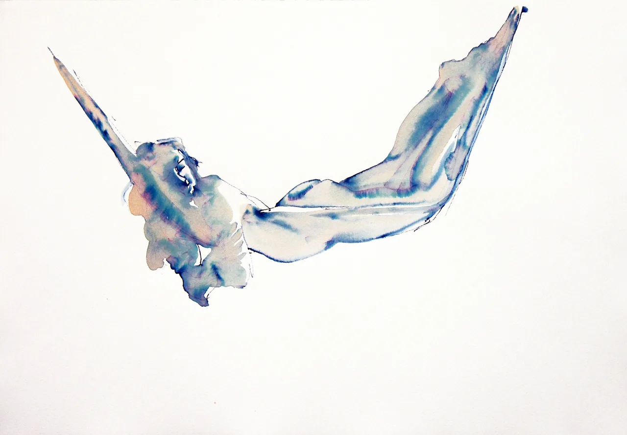 Watercolor artwork titled Suspended by Steve Mason.